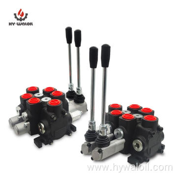 PC100 2 Spools Directional Manual Hydraulic Control Valves